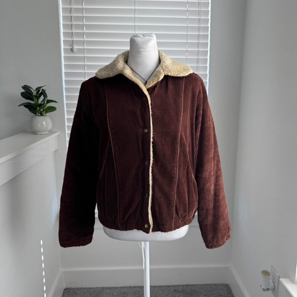 Foxmoor Vintage-Style Brown Corduroy Jacket 🤎 | Retro Sherpa Core